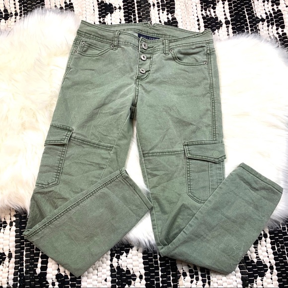 Vanilla Star Denim - Vanilla Star olive green cargo skinny jean